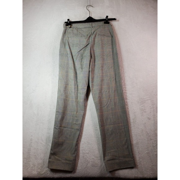 H&M Dress Pants Womens Size 8 Multi Plaid Polyester Straight Leg Flat Front - Picture 2 of 9